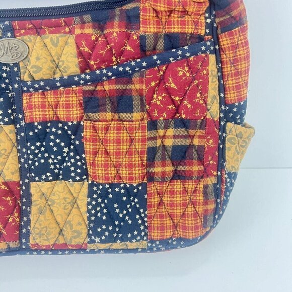 Mona B Handbags "Old Glory" Quilted Plaid Flag Patchwork Shoulder Bag NEW - Picture 2 of 8